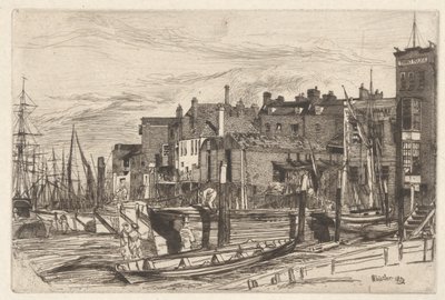 Thames Police, from the Thames Set (A Series of Sixteen Etchings of Scenes on the Thames and Other Subjects) by James Abbott McNeill Whistler