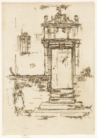The Door of the Chapel, Montrésor by James Abbott McNeill Whistler