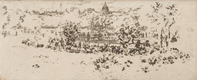 The Pantheon from the Terrace, Luxembourg Gardens by James Abbott McNeill Whistler