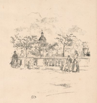 The Pantheon, from the Terrace of the Luxembourg Gardens by James Abbott McNeill Whistler