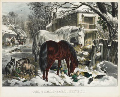 Straw-yard, Winter by James Merritt Ives
