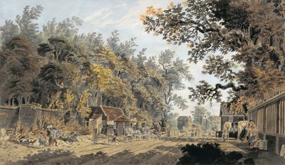 Coach and Four arriving at a Toll Gate, London by James Miller