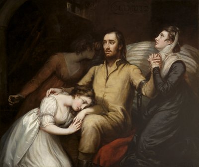 Lafayette in the Dungeon at Olmütz with his wife and daughters by James Northcote