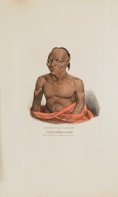 Ash-e-taa-na-quet, a Celebrated Chippeway Chief, from The Aboriginal Portfolio by James Otto Lewis