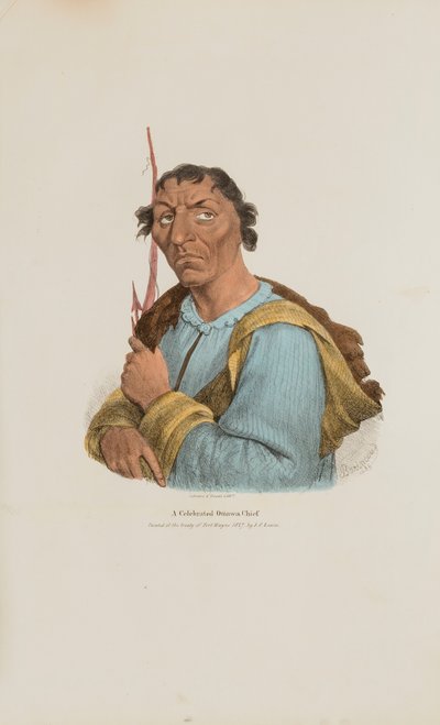 A Celebrated Ottawa Chief, from The Aboriginal Portfolio by James Otto Lewis