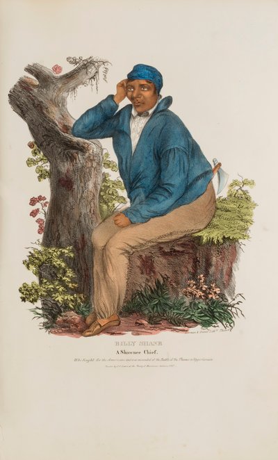 BILLY SHANE; A Shawnee Chief, from The Aboriginal Portfolio by James Otto Lewis