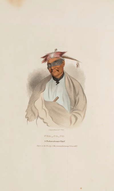 CHA-CO-TO, A Pottowattomie Chief, from The Aboriginal Portfolio by James Otto Lewis