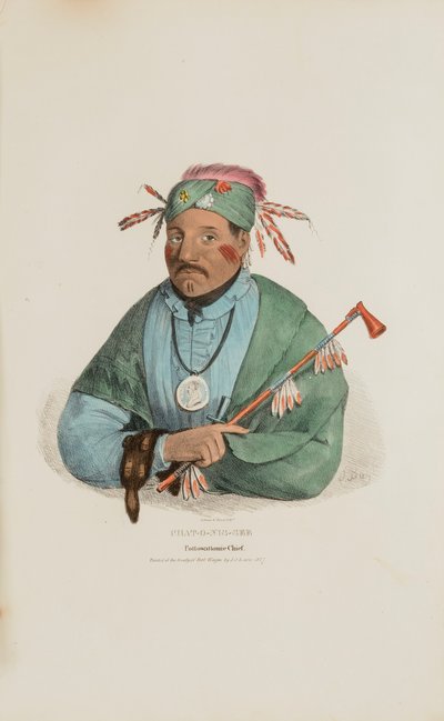 CHAT-O-MIS-SEE; Pottowattomie Chief, from The Aboriginal Portfolio by James Otto Lewis