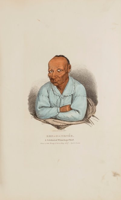 KER-O-MENEE; A Celebrated Winnebago Chief, from The Aboriginal Portfolio by James Otto Lewis