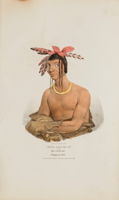 MISH-SHA-QUAT or the Clear Sky; A Chippeway Chief, from The Aboriginal Portfolio by James Otto Lewis