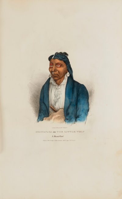 MO-WAN-ZA or The Little Wolf; A Miami Chief, from The Aboriginal Portfolio by James Otto Lewis