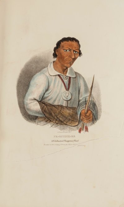 PE-SCHICK-EE; A Celebrated Chippeway Chief, from The Aboriginal Portfolio by James Otto Lewis