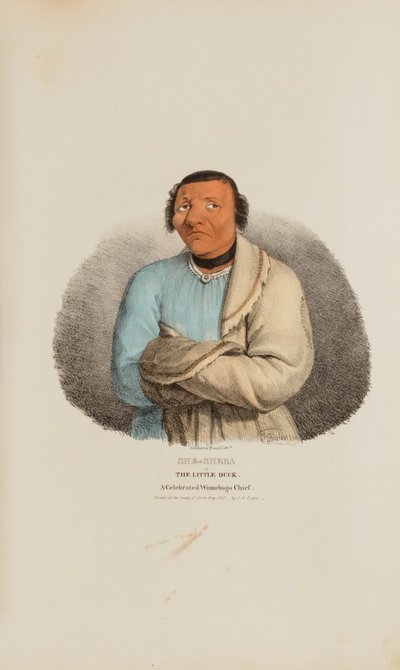 SHE-SHEBA or The Little Duck; A Celebrated Winnebago Chief, from The Aboriginal Portfolio by James Otto Lewis