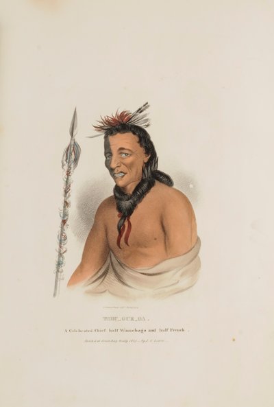 TSHU-GU-GA; A Celebrated Chief half Winnebago and half French, from The Aboriginal Portfolio by James Otto Lewis