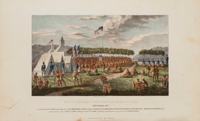 View of the Great Treaty Held at Prairie Du Chien, September 1825, from The Aboriginal Portfolio by James Otto Lewis