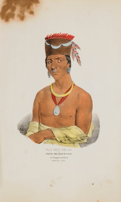 WAA-BIN-DE-BA or the White Headed Eagle; A Chippeway Chief, from The Aboriginal Portfolio by James Otto Lewis