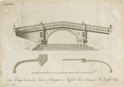 Chillington Park - Bridge: engraving, nd [c 1789] by James Paine