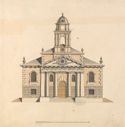 Design for a Church: Elevation of the West Front by James Paine