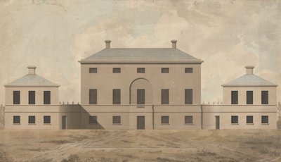 Shrubland Hall, Suffolk: Elevation by James Paine