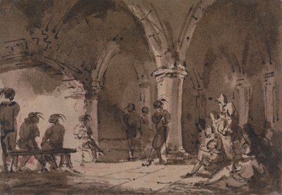 Medieval Figures in a Crypt by James Pattison Cockburn