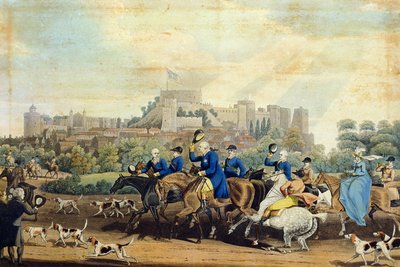George III Returning from Hunting, engraved by M. Dubourg by James Pollard