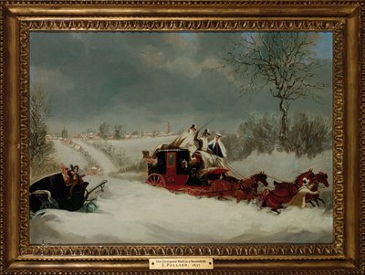 The Liverpool Mail in a Snowstorm near St. Albans by James Pollard
