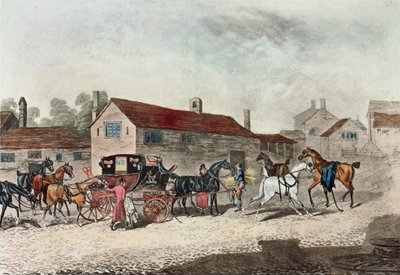 The Mail Coach Changing Horses, Engraved by R. Havell, 1815 by James Pollard