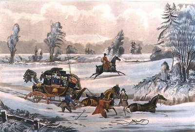 The Mail Coach in a Drift of Snow, engraved by G. Reeves, pub. by J. Watson 21/9/1825 by James Pollard
