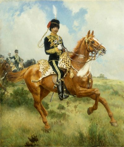 Portrait of Colonel A.G. Lucas, of the Suffolk Yeomanry, on Horseback by James Prinsep Beadle