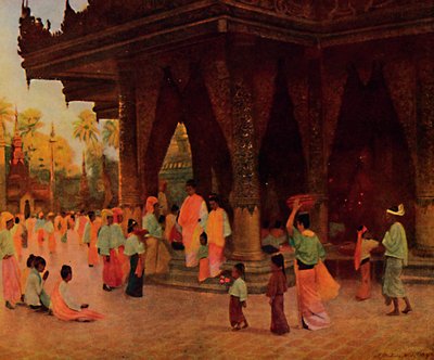 Worshippers at a Shrine of Gautama, 1913 by James Raeburn Middleton