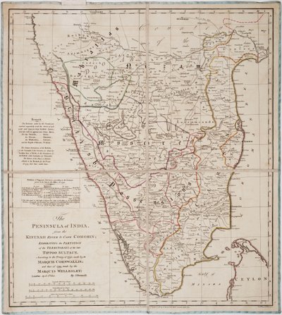 The Peninsula of India from the Kistnah River to Cape Comorin by James Rennell