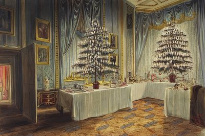 Christmas Trees of the Duchess of Kent in Windsor Castle. 1850 by James Roberts
