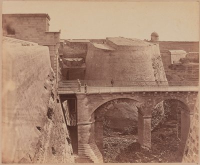 Bridge at the Porta Reale, Malta, circa 1856 by James Robertson