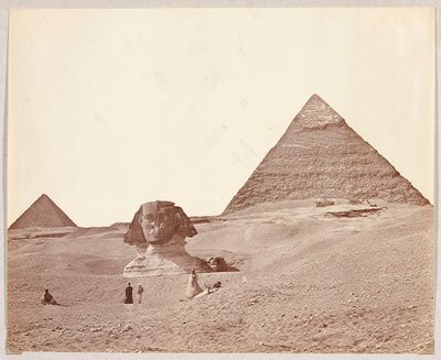Egypt. Giza. Sphinx with Pyramids of Cheops and Mykerinos by James Robertson