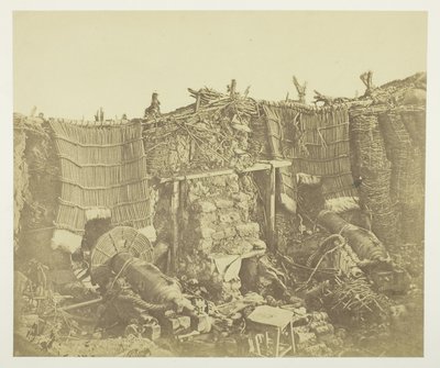 Interior of the (Russian) Barrack Battery, Showing Mantelets by James Robertson
