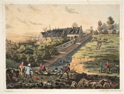 A front view of the farm at La Haye Sainte by James Rouse