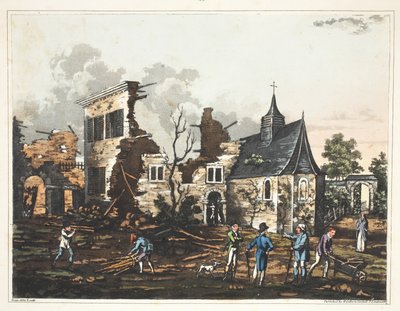 Chateau of Hougoumont: A View of the Interior Reduced to a Heap of Ruins by James Rouse