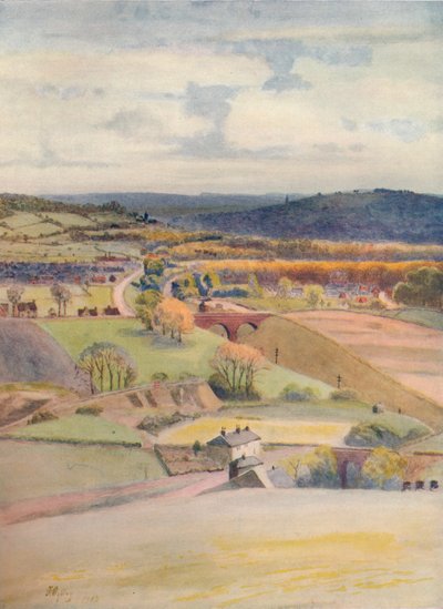 View over Merstham and Redhill, from Alderstead by James S Ogilvy