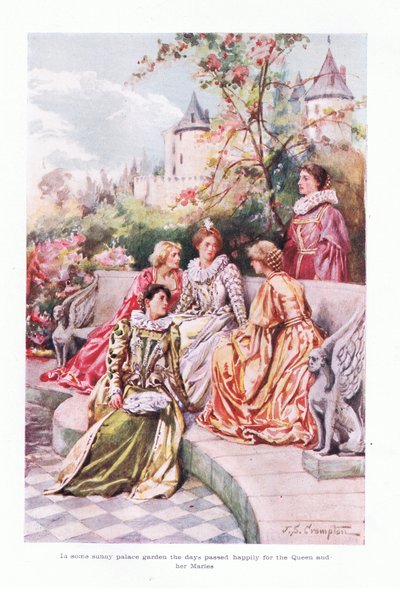 In Some Sunny Palace Garden the Days Passed Happily for the Queen and Her Helpers by James Shaw Crompton