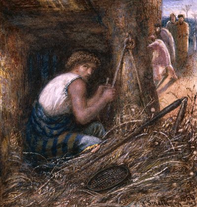 Saul Hiding among the Stuff, 1866 by James Smetham