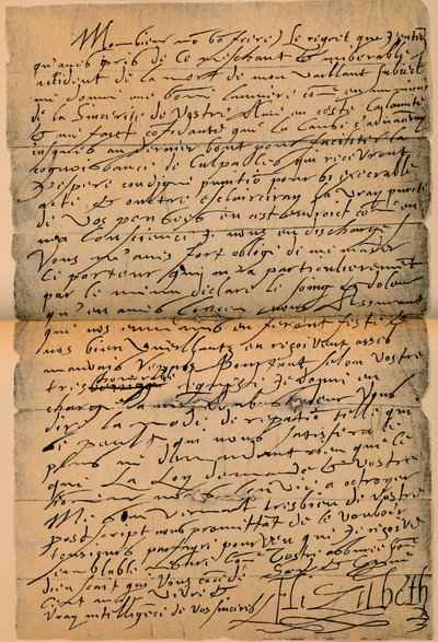 A letter from Queen Elizabeth I to King James VI by James Stillie