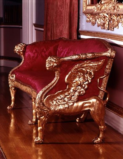 Sofa with winged lion-end supports by James Stuart