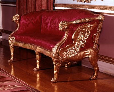 Sofa with winged lion-end supports by James Stuart