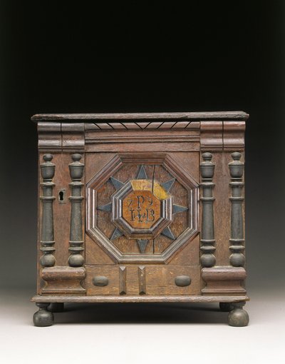 The Joseph and Bathsheba Pope Carved and Applied Valuables Cabinet, Salem, Massachusetts, 1679 by James Symonds