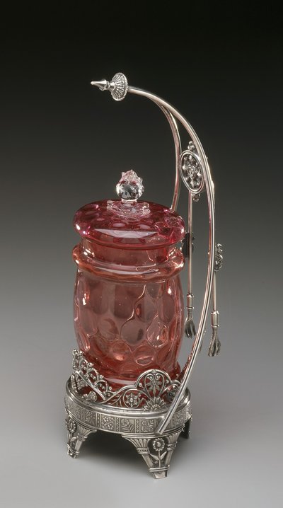 Pickle Jar on Stand with Tongs by James W. Tufts Co.
