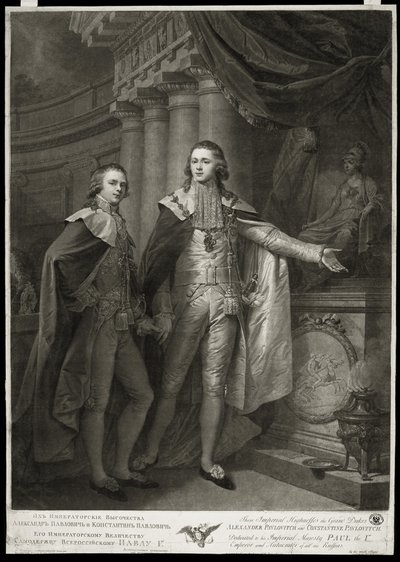 Portrait of Grand Dukes Alexander Pavlovich and Constantine Pavlovich of Russia by James Walker
