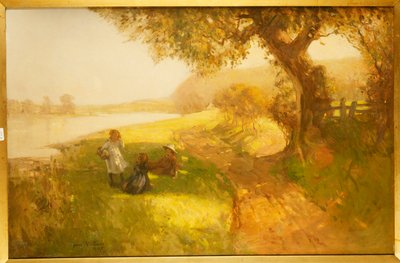 Summer Day - Children on the Banks of the Tweed, 1907 by James Wallace