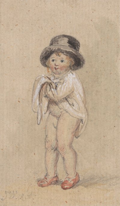 A Little Boy with Red Shoes (Child with Red Shoes and a Top Hat) by James Ward