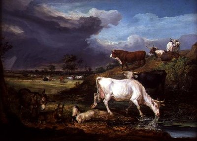 Cattle, Donkeys and Pigs by a Pool by James Ward
