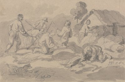 Farm Workers Flailing Corn by James Ward